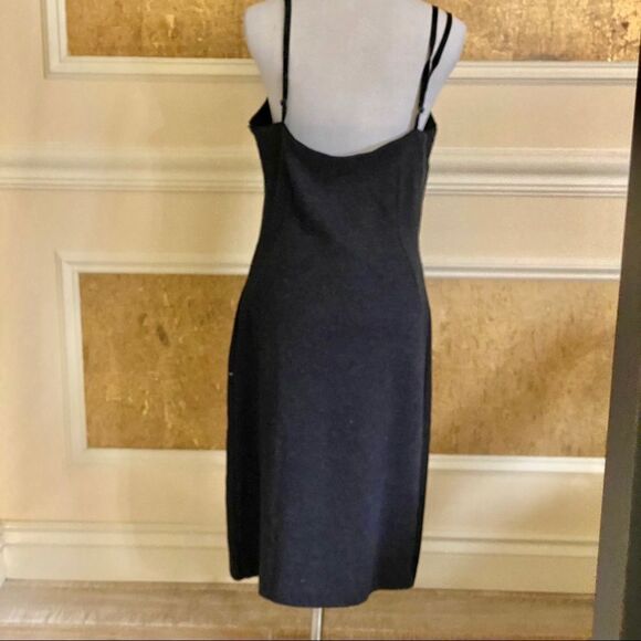 DOLCE & GABANA gray beaded wool midi dress M - Picture 6 of 16